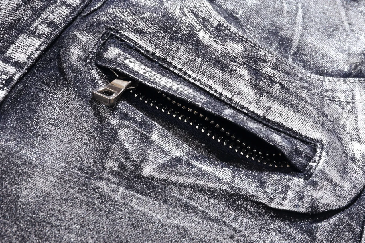 Balmain Distressed Black Moto-Panelled Denim Shorts 13