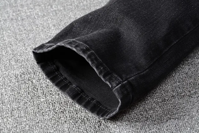 Balmain Distressed Black Moto-Style Zipper Pocket Jeans 10