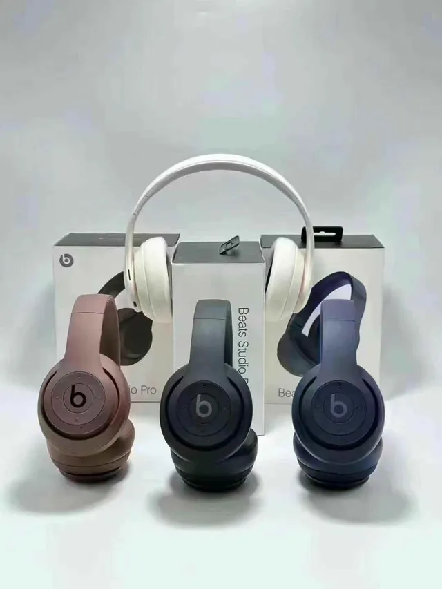 Beats Studio Pro Brown White Slim Headband Oval Earcups Over-ear Headphones 5