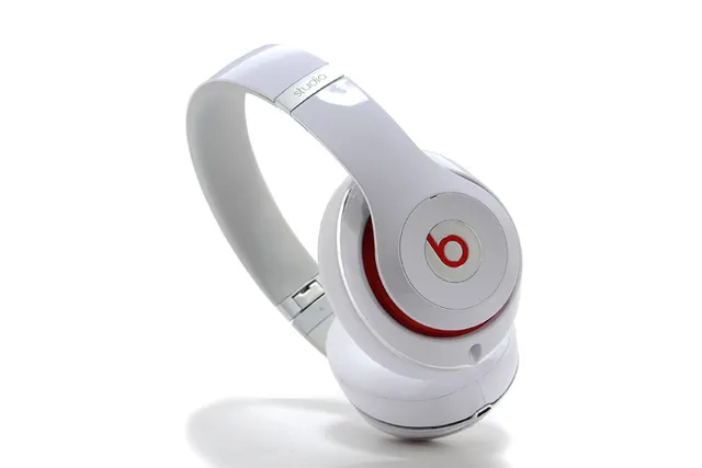 Beats Studio White Red Glossy Finish Metal-Accented Headband Over-ear Headphones 10