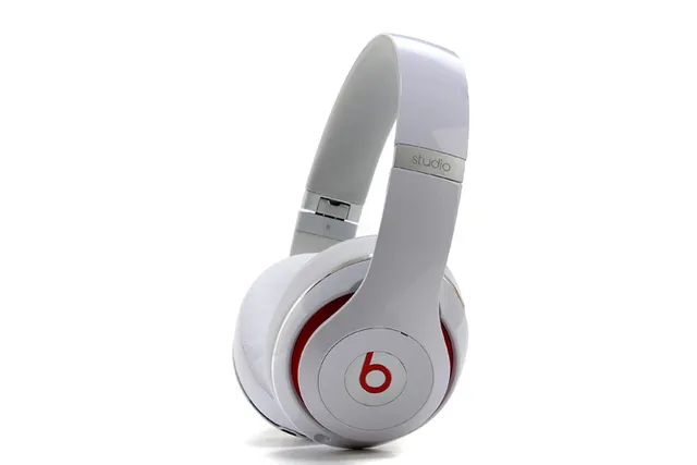 Beats Studio White Red Glossy Finish Metal-Accented Headband Over-ear Headphones 12