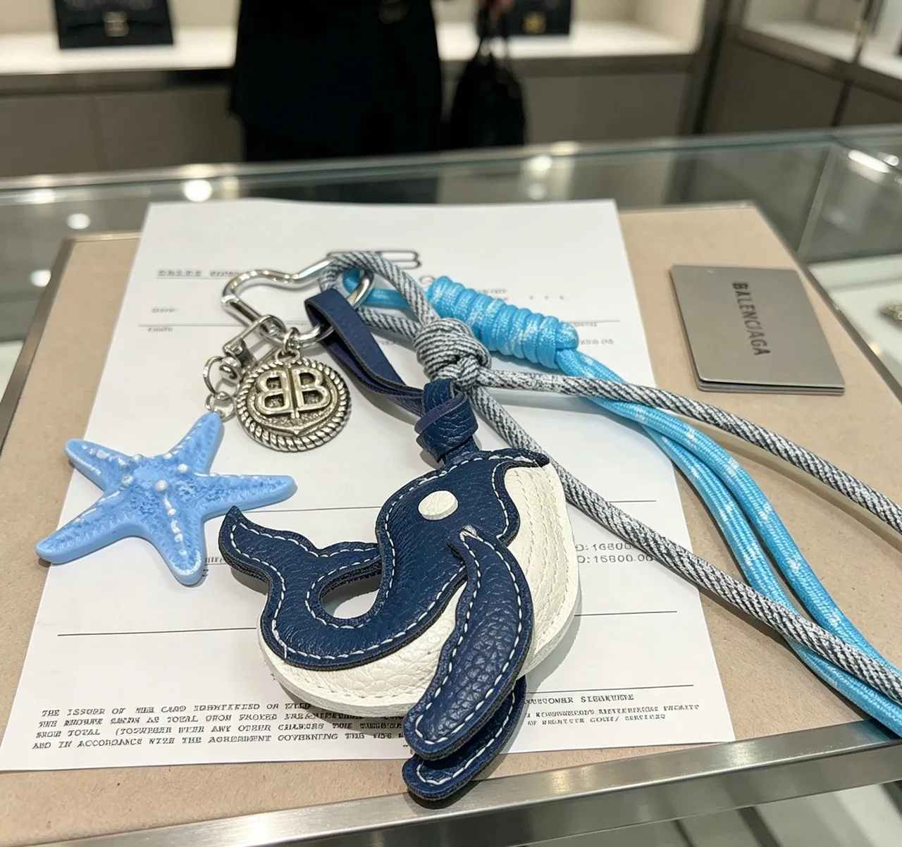 Billionaire Boys Club Navy Blue Leather Whale Charm Rope Strap Jewelry 3