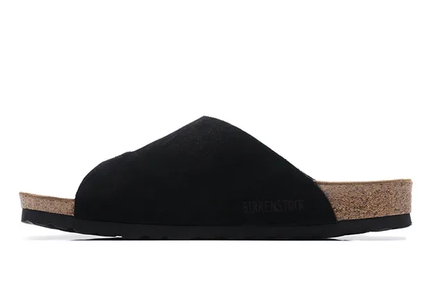 Birkenstock Arizona Black Suede Dual-Buckle Slippers 4