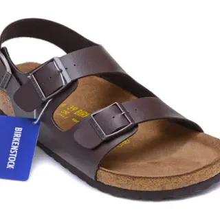 Birkenstock Arizona বাদামী চামড়ার आरামদায়ক স্যান্ডেল