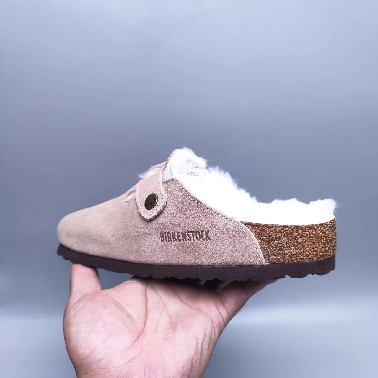 Birkenstock Arizona وردي أبيض مات علوي مبطن بـ Shearling حذاء كاجوال 2