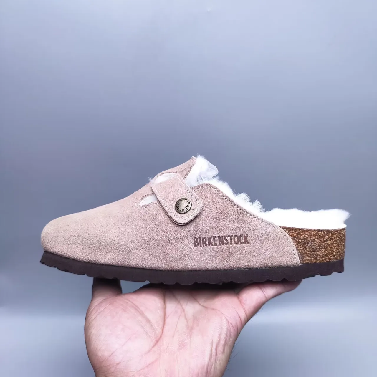 Birkenstock Arizona وردي أبيض مات علوي مبطن بـ Shearling حذاء كاجوال 5