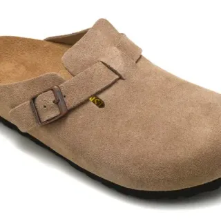 Birkenstock Arizona Tan Suede Buckle Clog