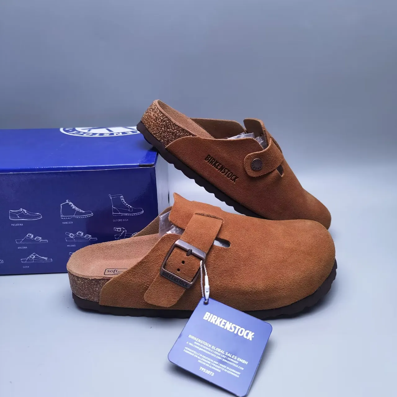 Birkenstock Arizona حنطي جلد ناعم حزام واحد كلوج 6