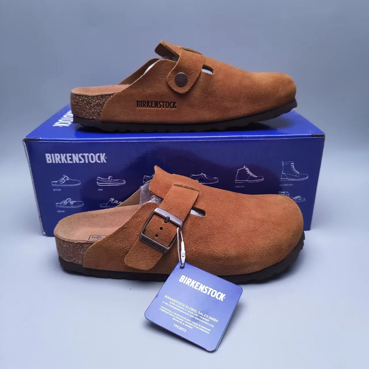 Birkenstock Arizona حنطي جلد ناعم حزام واحد كلوج 7