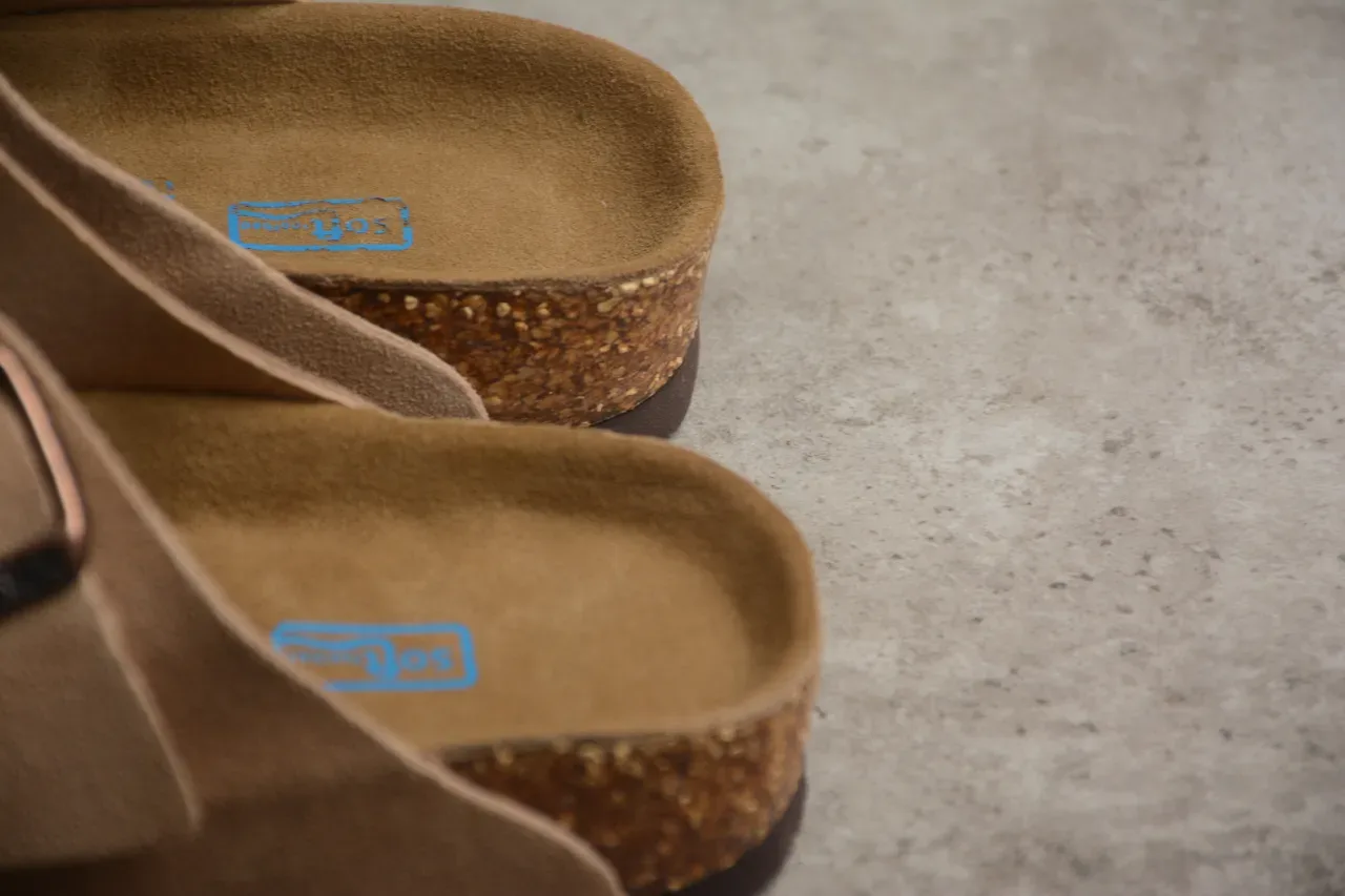 Birkenstock Arizona Tan Suede Two-Strap Casual Sandals 5