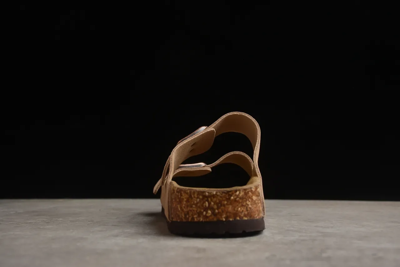 Birkenstock Arizona Tan Suede Two-Strap Casual Sandals 9