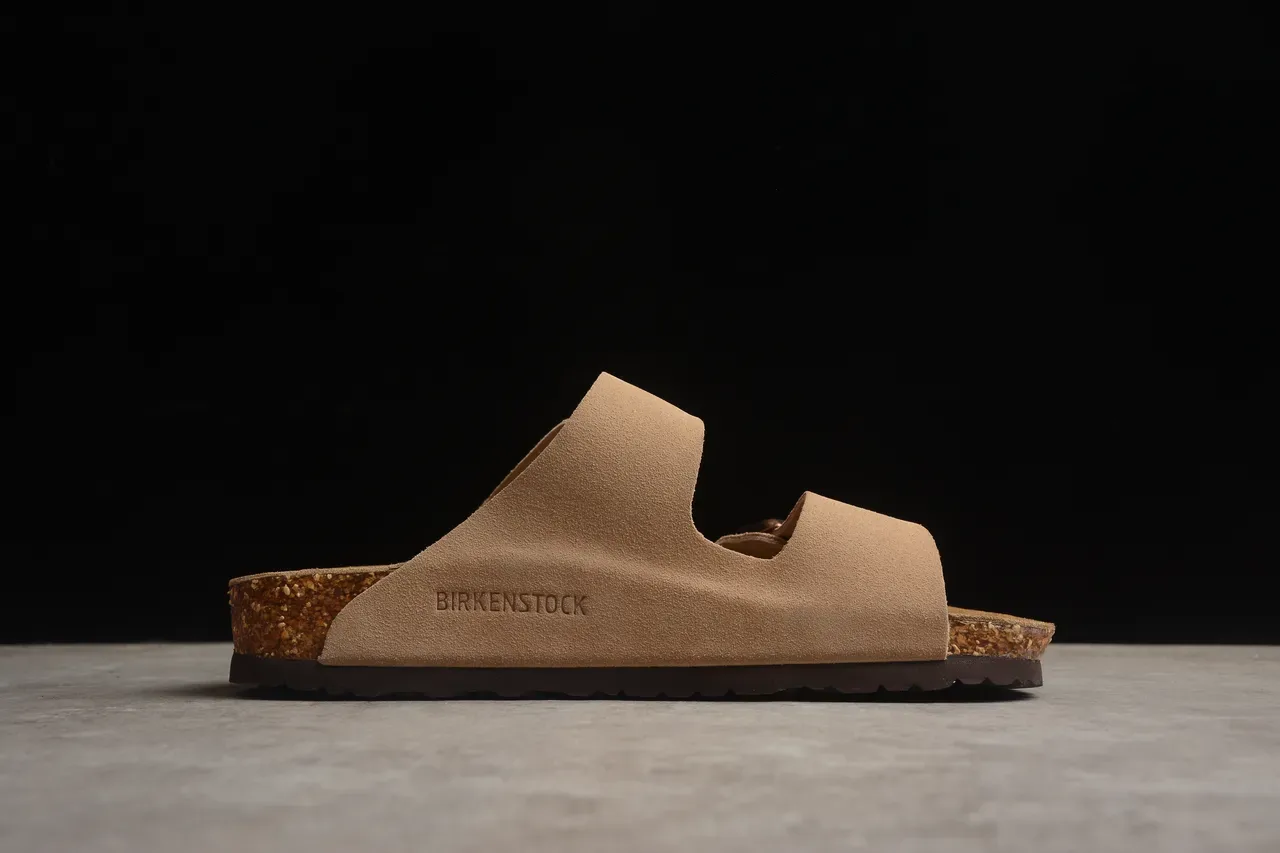 Birkenstock Arizona Tan Suede Two-Strap Casual Sandals 12