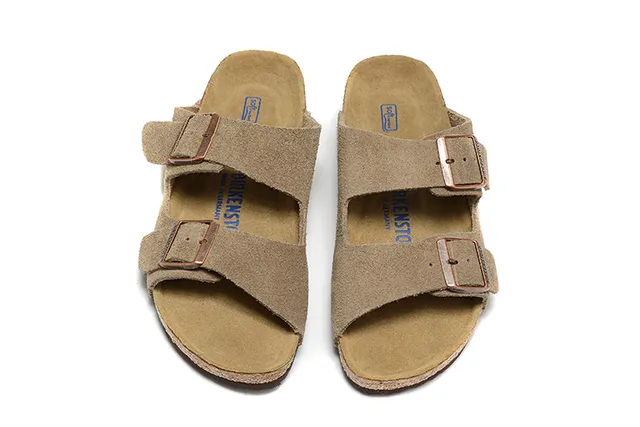 Birkenstock Arizona Sandales casual en daim taupe 3
