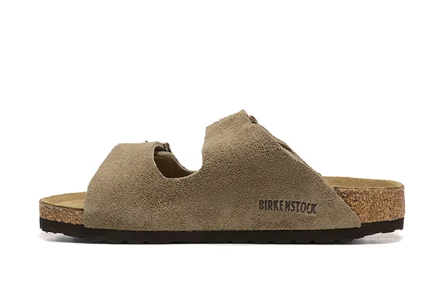 Birkenstock Arizona Sandales casual en daim taupe 5