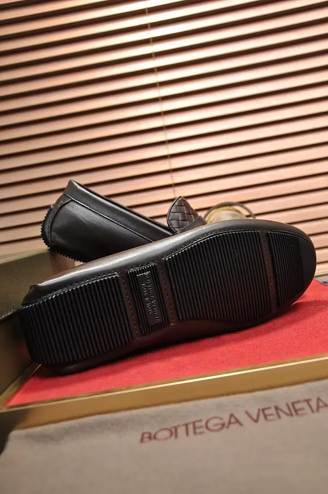 Bottega Veneta Brown Black Intrecciato Woven Leather Penny Strap Loafer 3