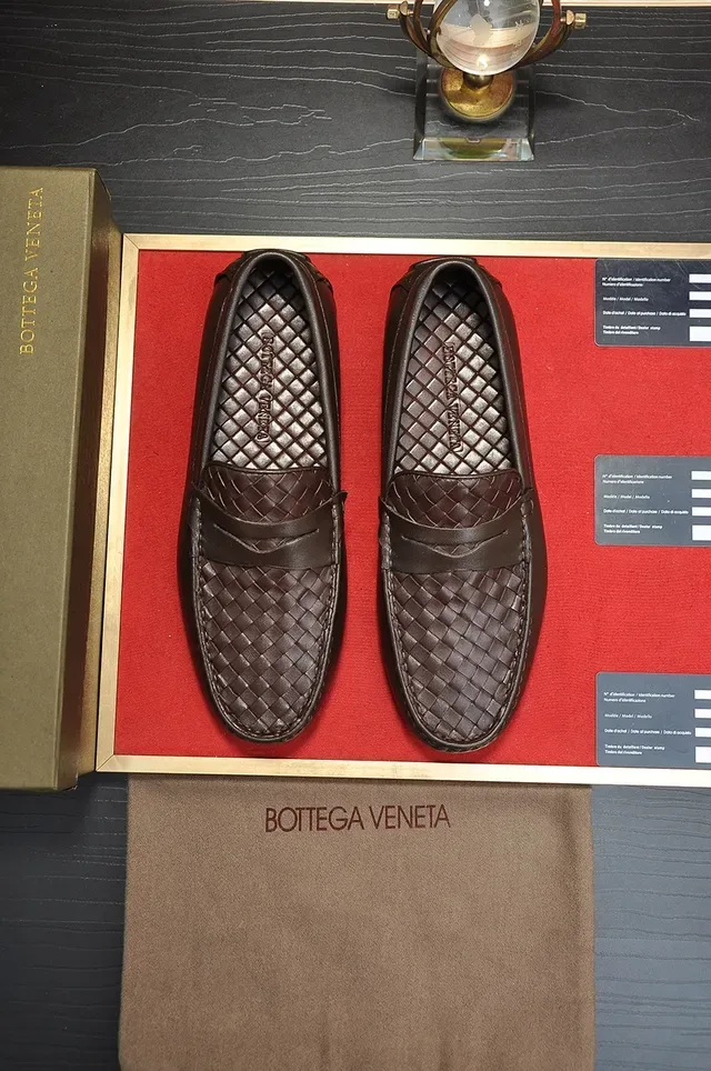 Bottega Veneta Brown Black Intrecciato Woven Leather Penny Strap Loafer 5