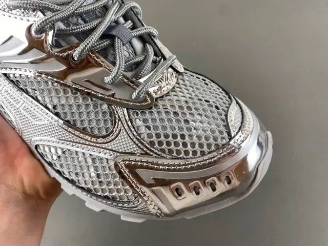 Bottega Veneta Cassette Sneakers Lifestyle Métallique Argenté Maille 2