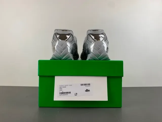 Bottega Veneta Cassette Sneakers Lifestyle Métallique Argenté Maille 16