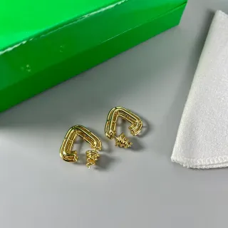 Bottega Veneta Geometric Open-Frame Gold-Tone Earrings