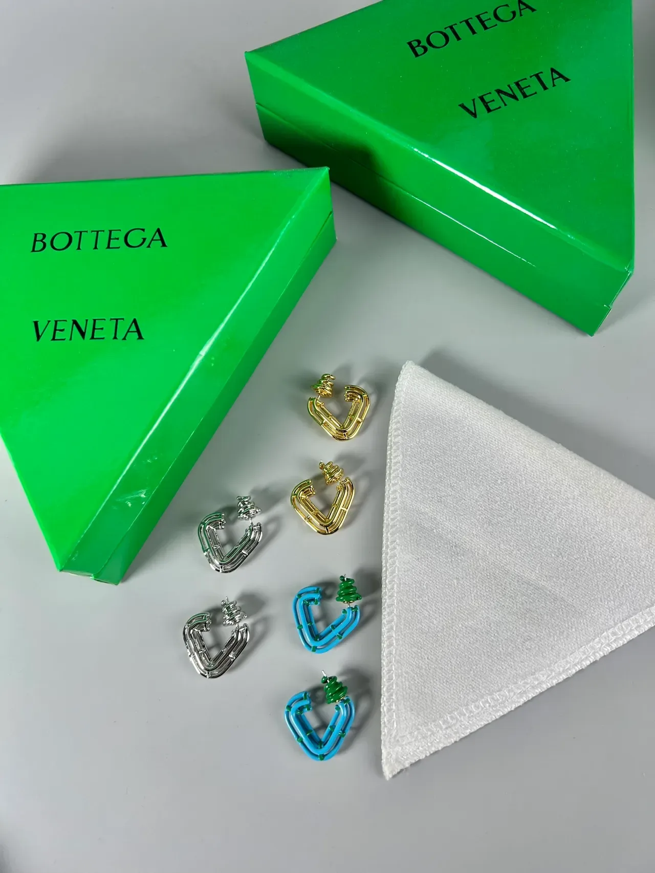 Bottega Veneta Geometric Open-Frame Gold-Tone Earrings 4