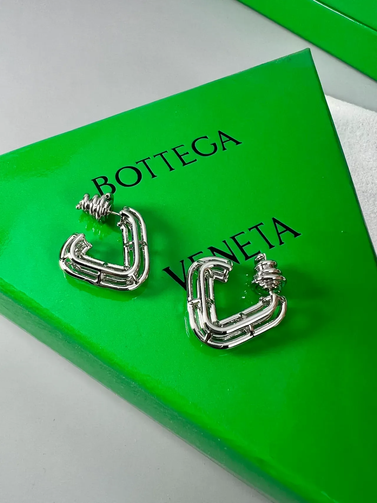 Bottega Veneta Geometric Open-Frame Gold-Tone Earrings 6