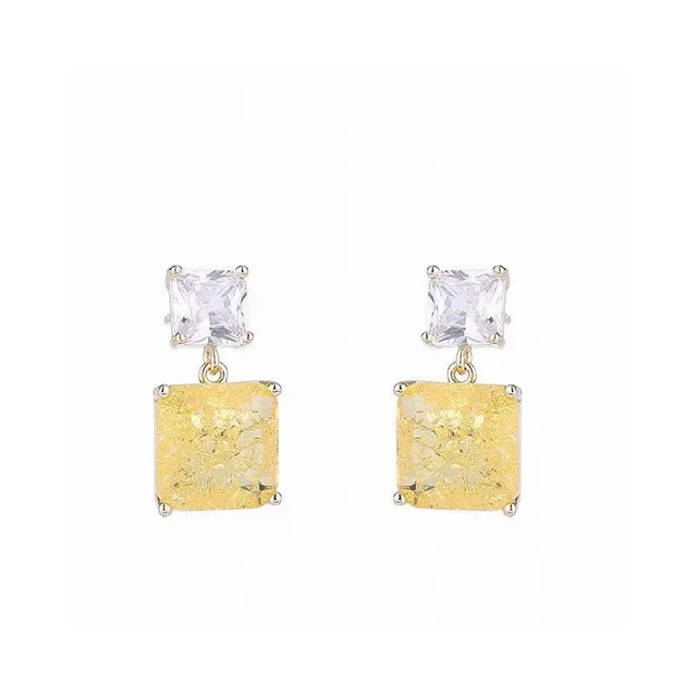 Bottega Veneta Boucles d'oreilles à double pierre en or vert taille carrée 7