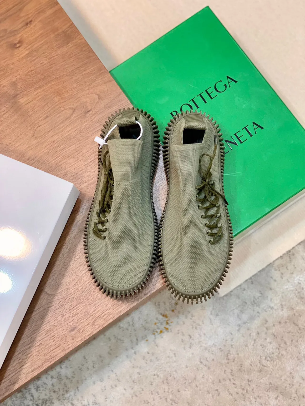 Bottega Veneta Speed Trainer Army Green Lifestyle Sneakers 8