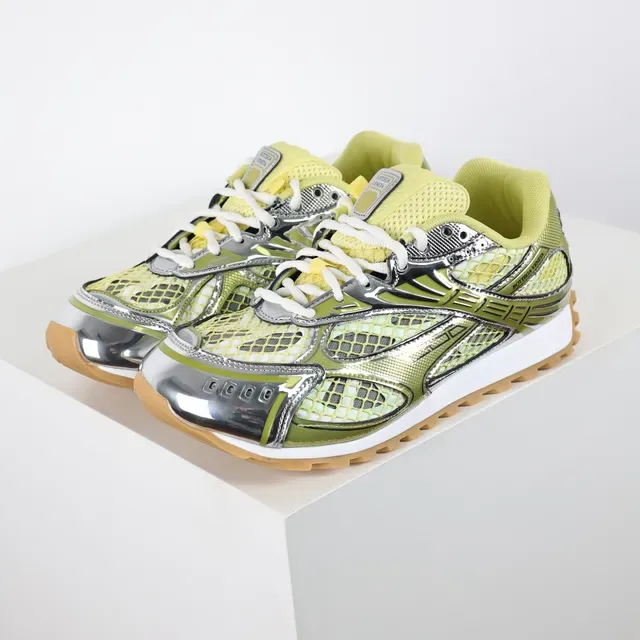 Bottega Veneta Track Trainer Sneakers Lifestyle Vert Citron Argent 2