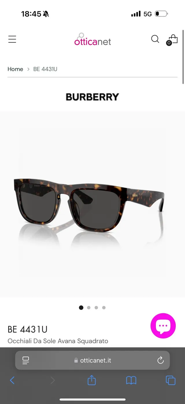 Burberry BE 4431U Black Square Sunglasses 9