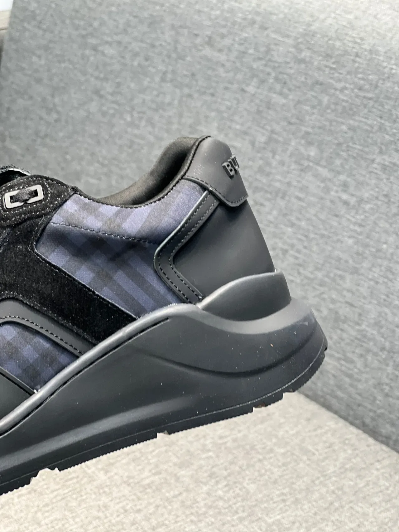 Burberry Black Navy Chunky Sole Logo Strap Sneakers 8