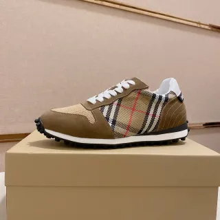 Burberry Check Panel Suede Mesh Lifestyle Sneaker