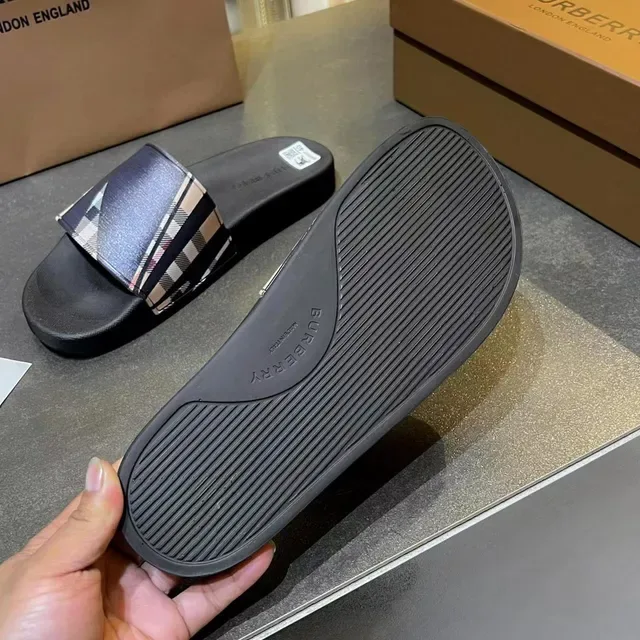 Burberry Check-Print Iridescent Strap Slippers 2