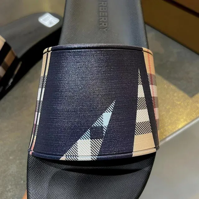 Burberry Check-Print Iridescent Strap Slippers 3