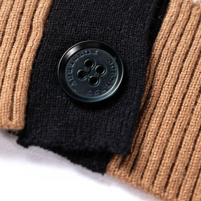 Burberry Classic Check Beige Black Pattern Button-Front Closure Cardigan 16
