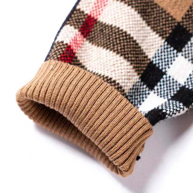 Burberry Classic Check Beige Black Pattern Button-Front Closure Cardigan 17