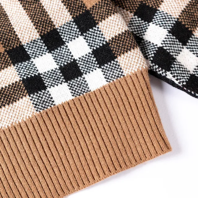 Burberry Classic Check Beige Black Pattern Button-Front Closure Cardigan 18
