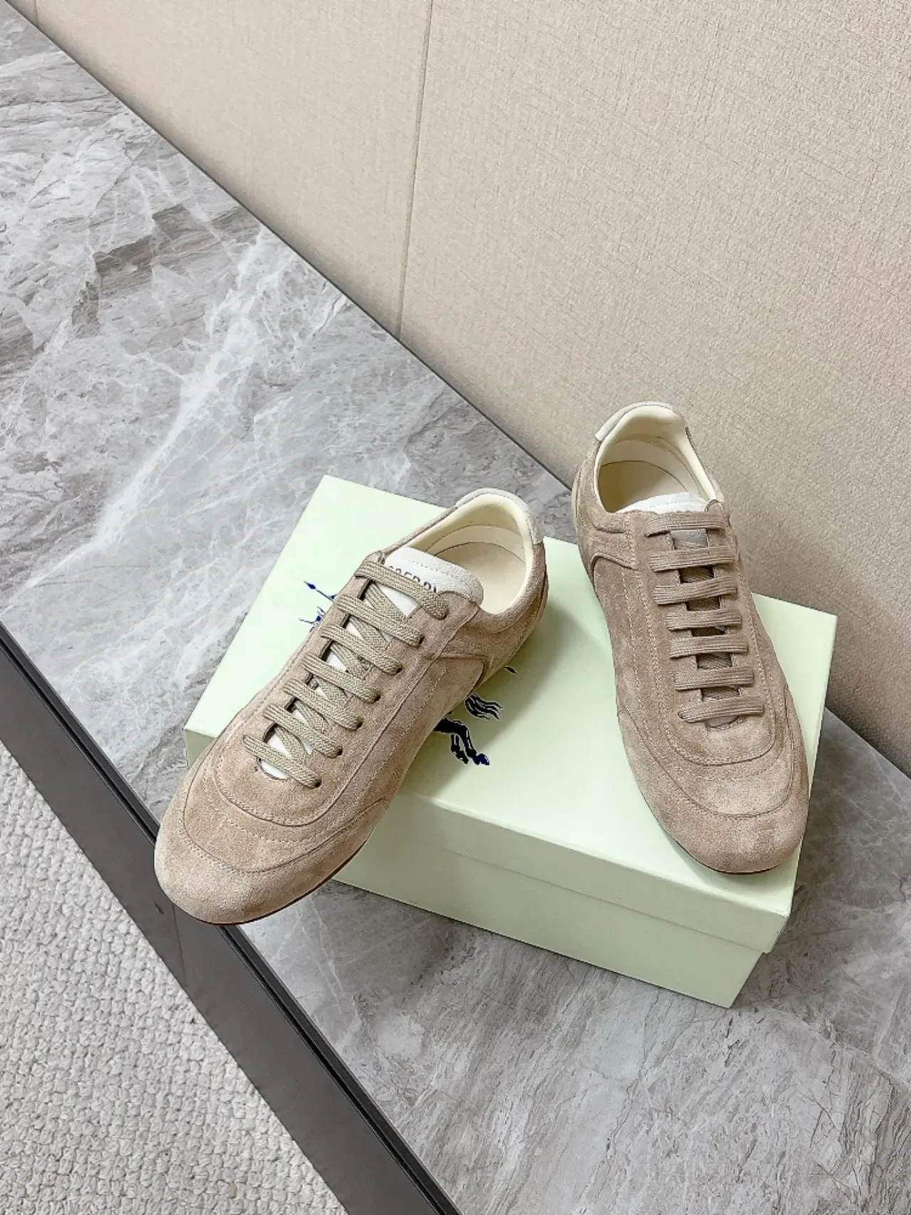 Burberry Knight Beige Suede Lifestyle Sneakers 5