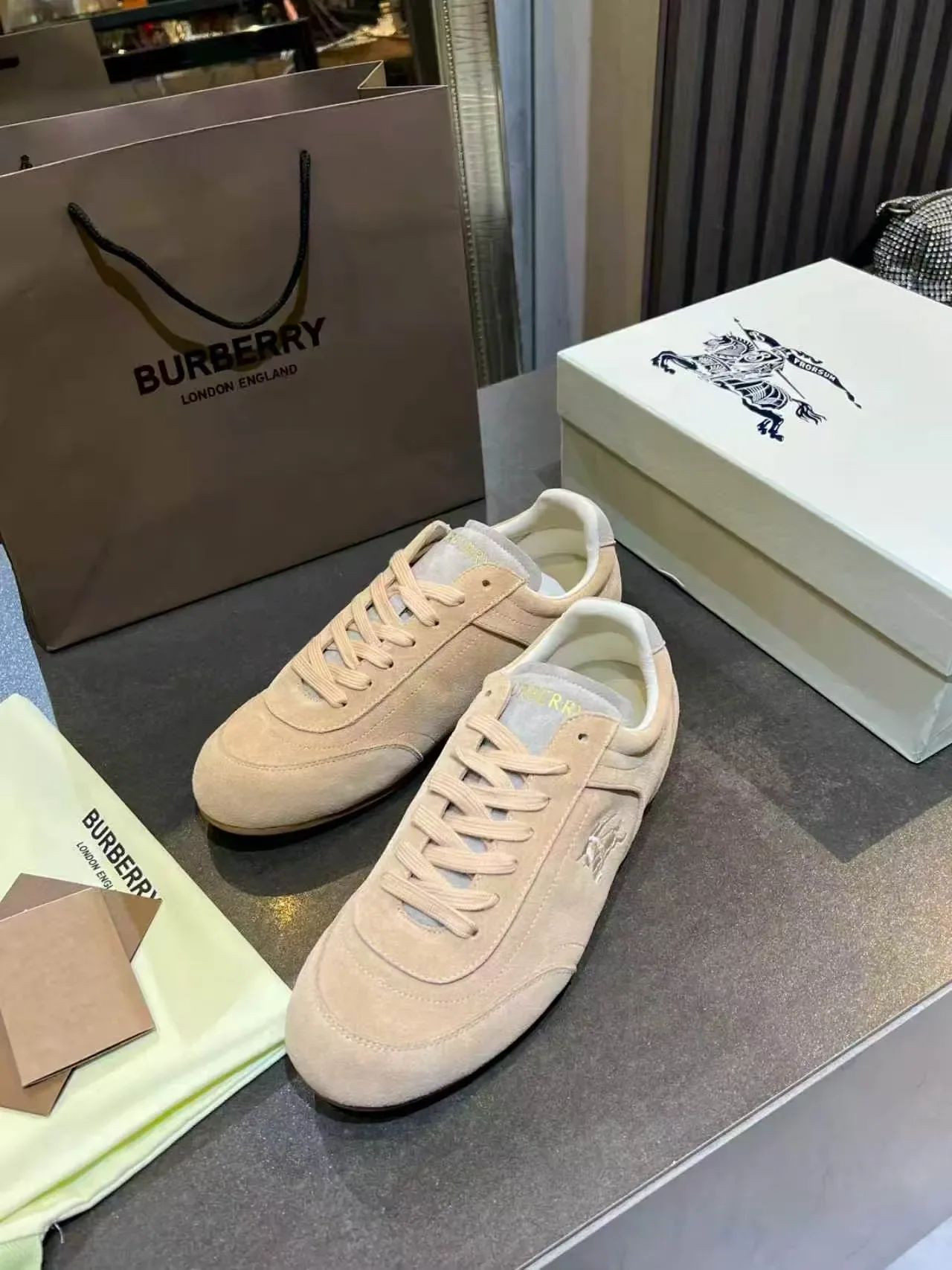 Burberry Knight Beige Suede Lifestyle Sneakers 2