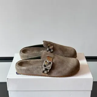 Burberry Knight Brown Multicolor Suede Upper House Check Strap Loafer
