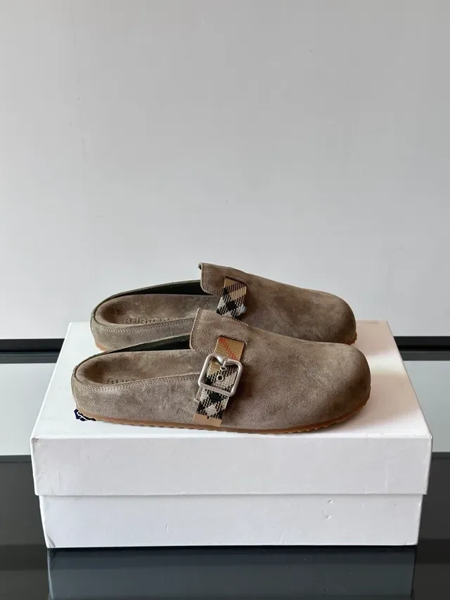 Burberry Knight Loafer Marron Multicolore Daim Supérieur Bride House Check 1
