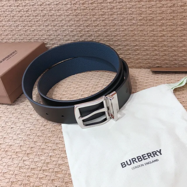 Burberry Knight Reversible Navy Leather Belt 2