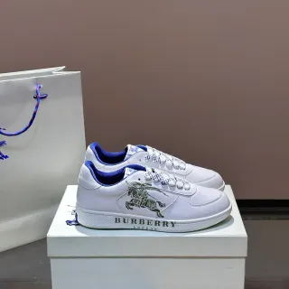 Burberry Knight White and Blue Leather Lifestyle Sneakers