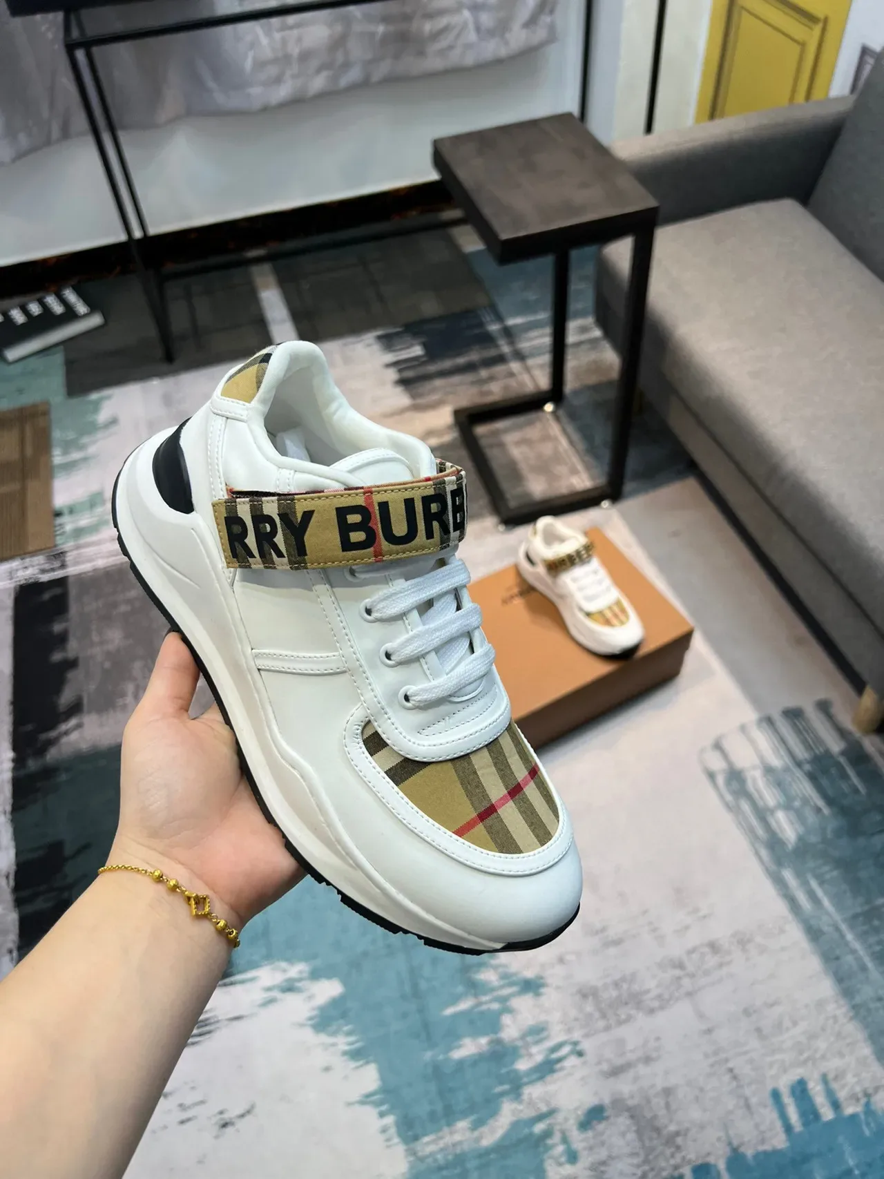 Burberry Chevalier Blanc et House Check Lifestyle Sneakers 5