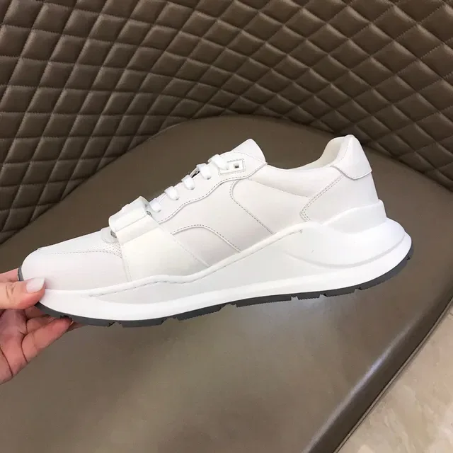 Burberry Knight Blanc Jaune Similicuir Tige Impression Logo Néon Sneakers Lifestyle 3