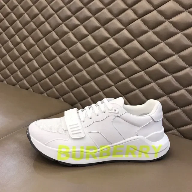 Burberry Knight Blanc Jaune Similicuir Tige Impression Logo Néon Sneakers Lifestyle 5
