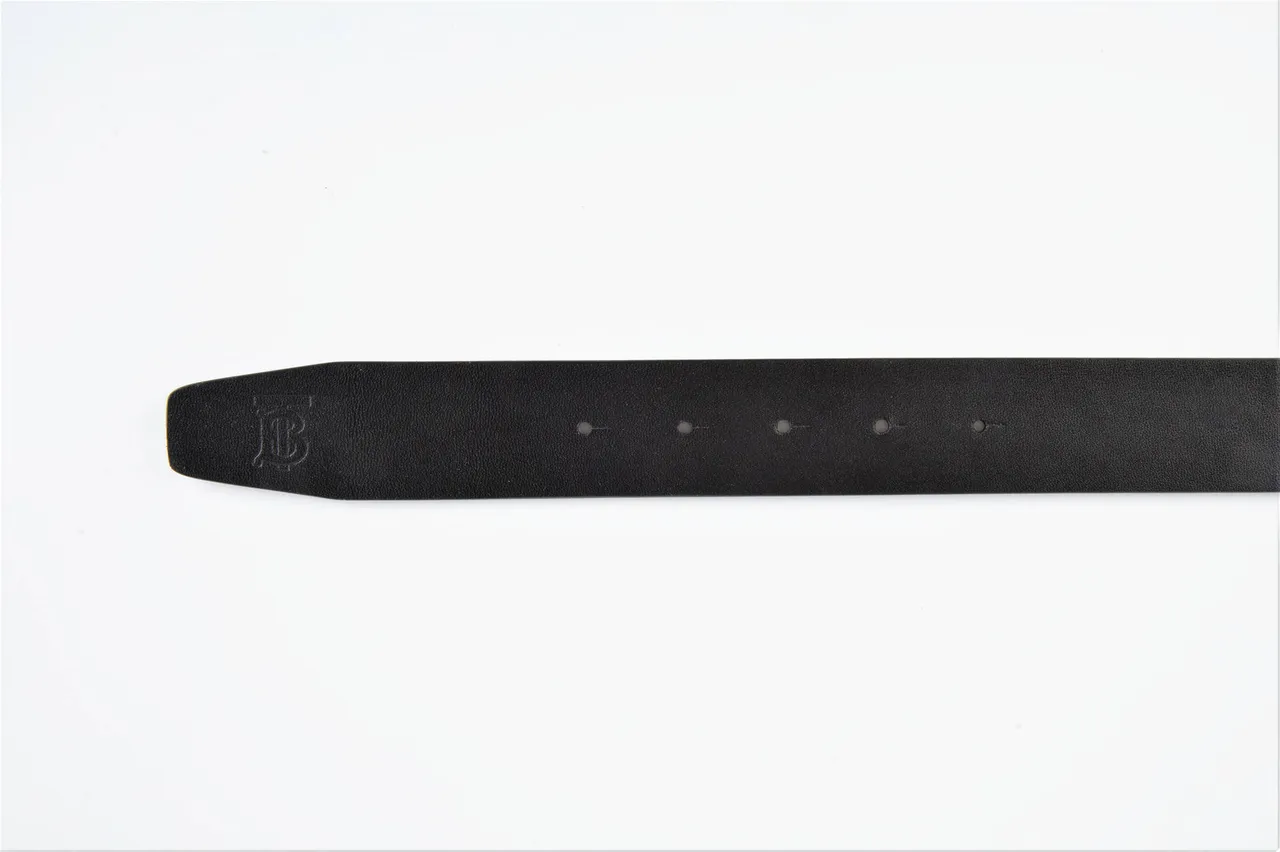 Burberry Monogram Embossed Black Leather Belt 3