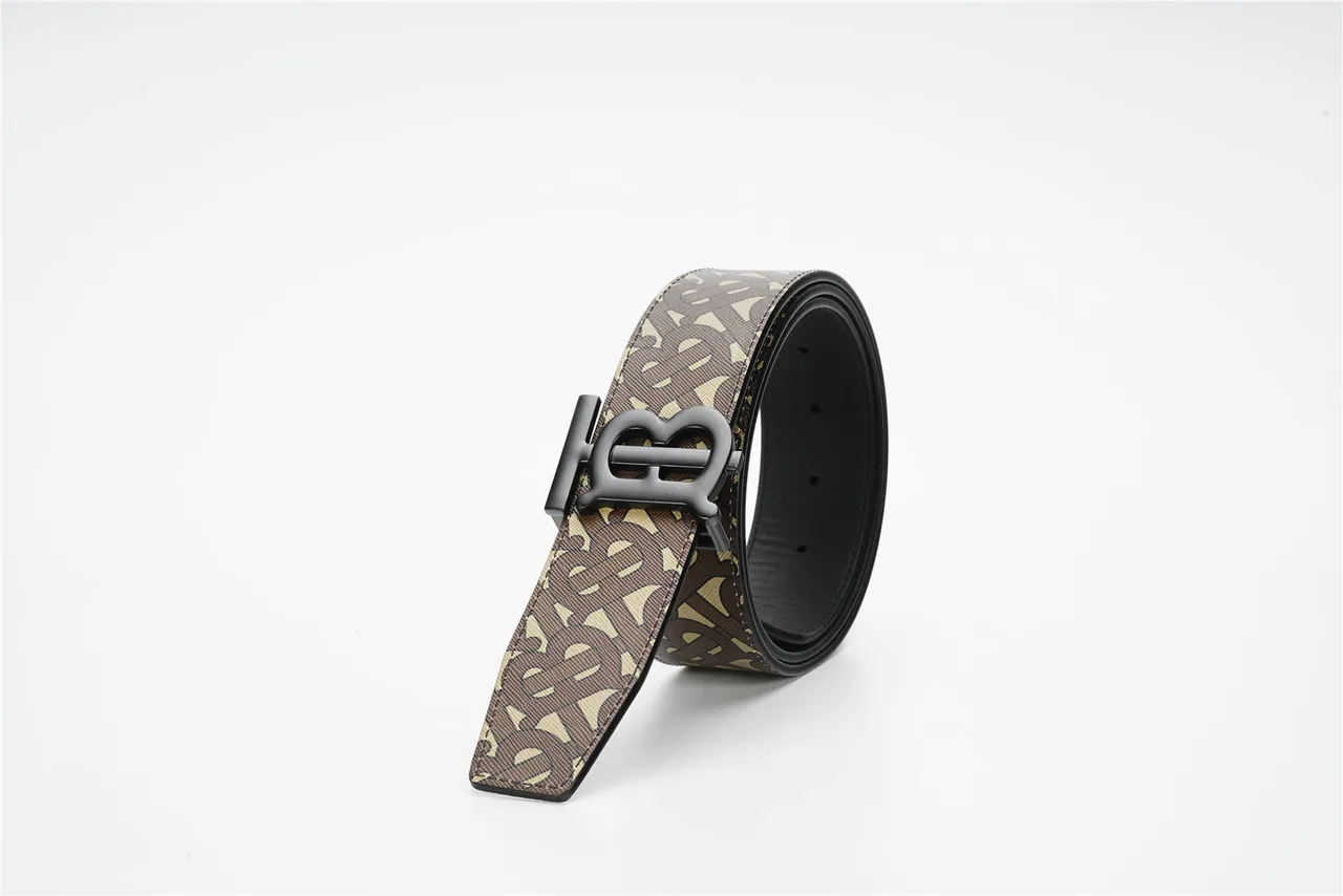 Burberry Monogram TB Buckle Belt Ceinture en cuir marron beige 6