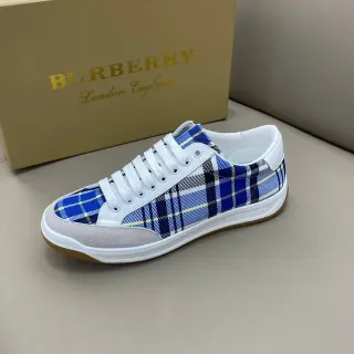 Burberry Plaid Textile and Suede Lifestyle Sneaker