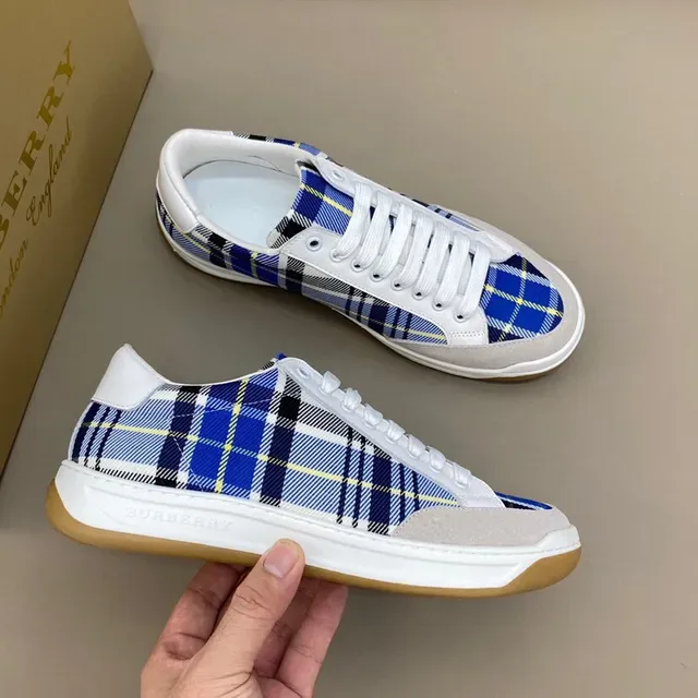 Burberry Plaid Textile and Suede Lifestyle Sneaker 6