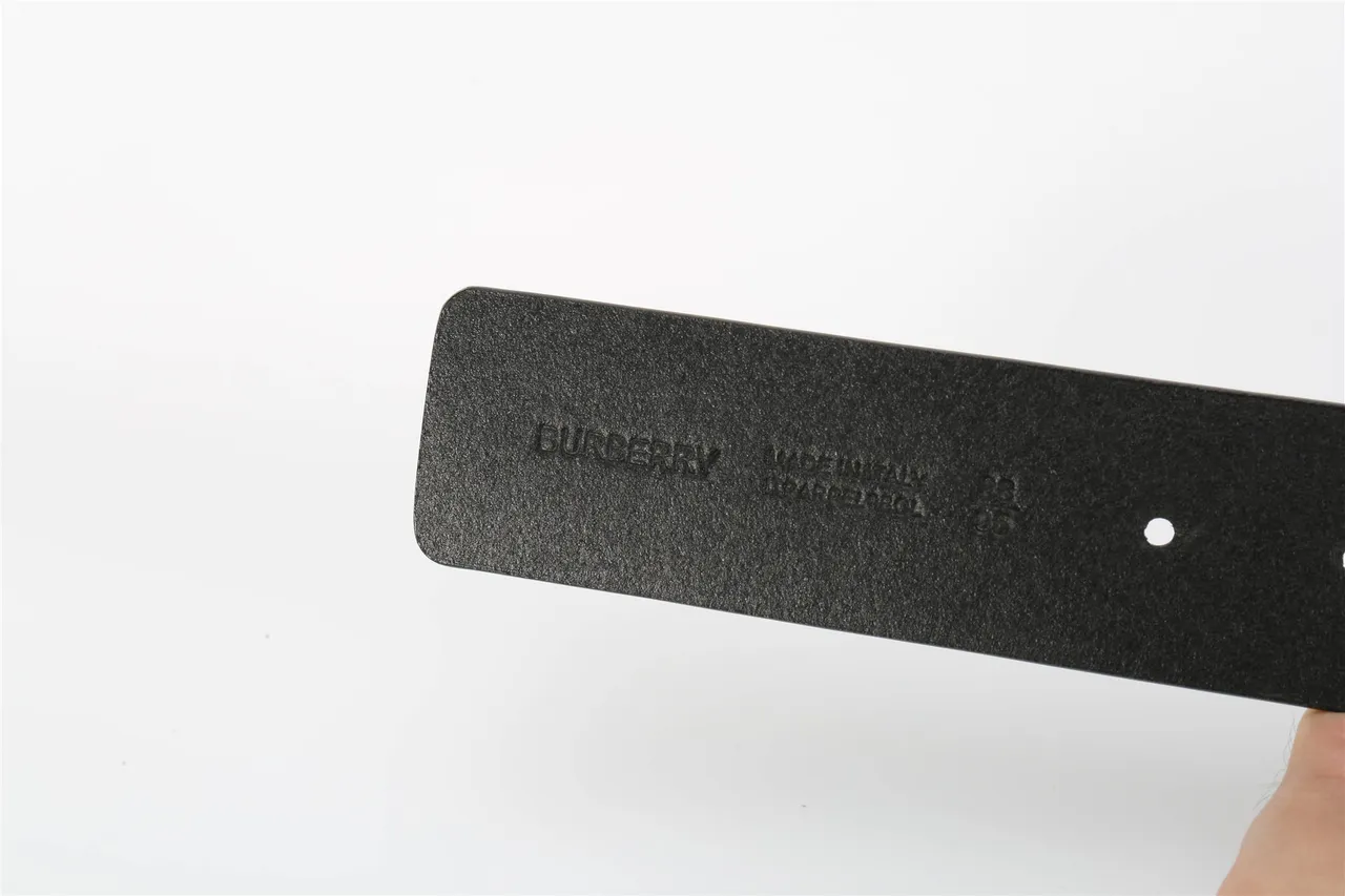 Burberry TB Belt Black Embossed Monogram Leather Belt 16